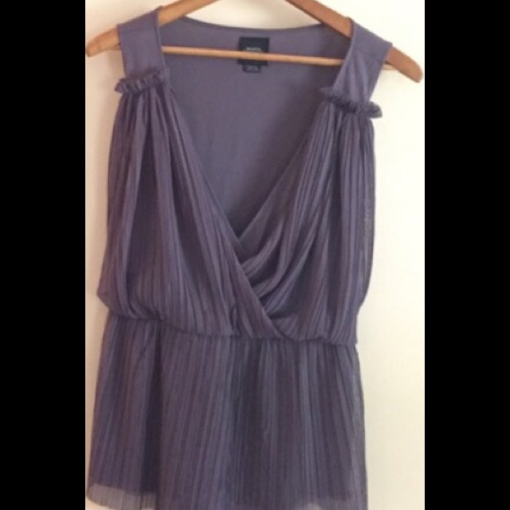 Anthropologie purple pleated tank top by Deletta